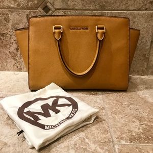 Michael Kors Camel Leather Handbag -Selma EUC!